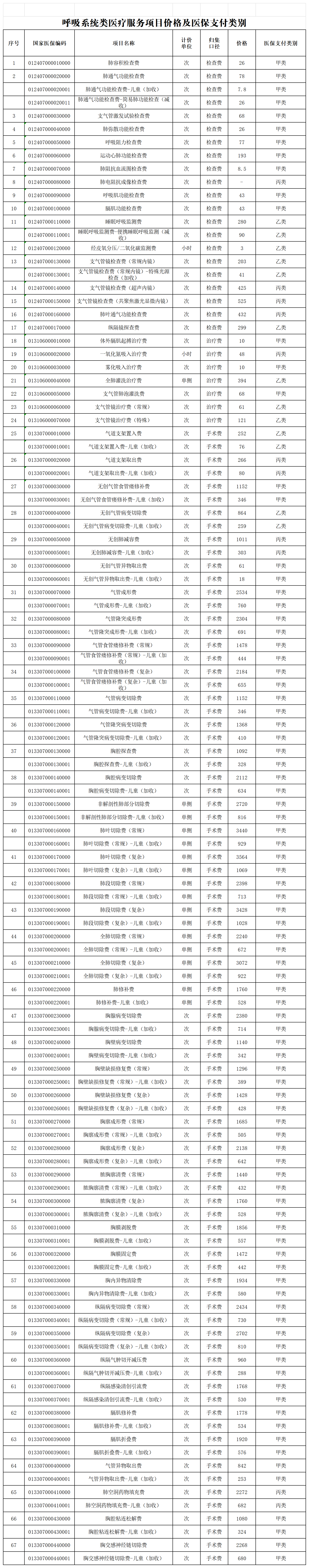 附件13 呼吸系统类医疗服务项目价格及医保支付类别_清洁稿.png